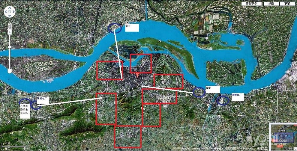 镇江化工及电厂分布卫星图 - 百姓话题 - 梦溪论