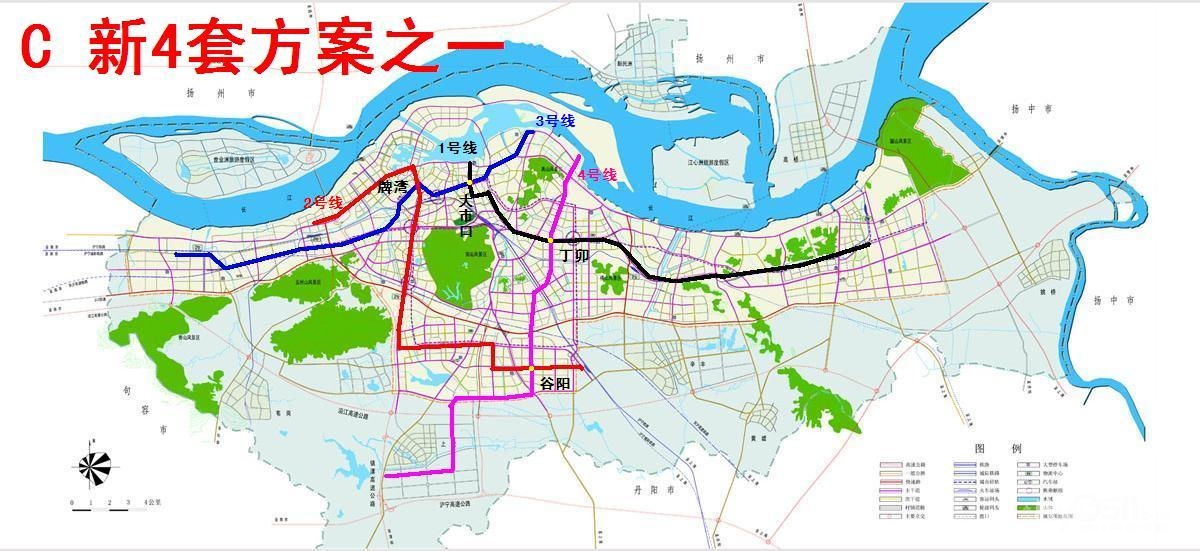 镇江轨道交通规划的几套方案———