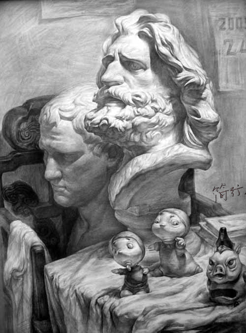 经典画室美术高考培训(高校美术教师自己的画