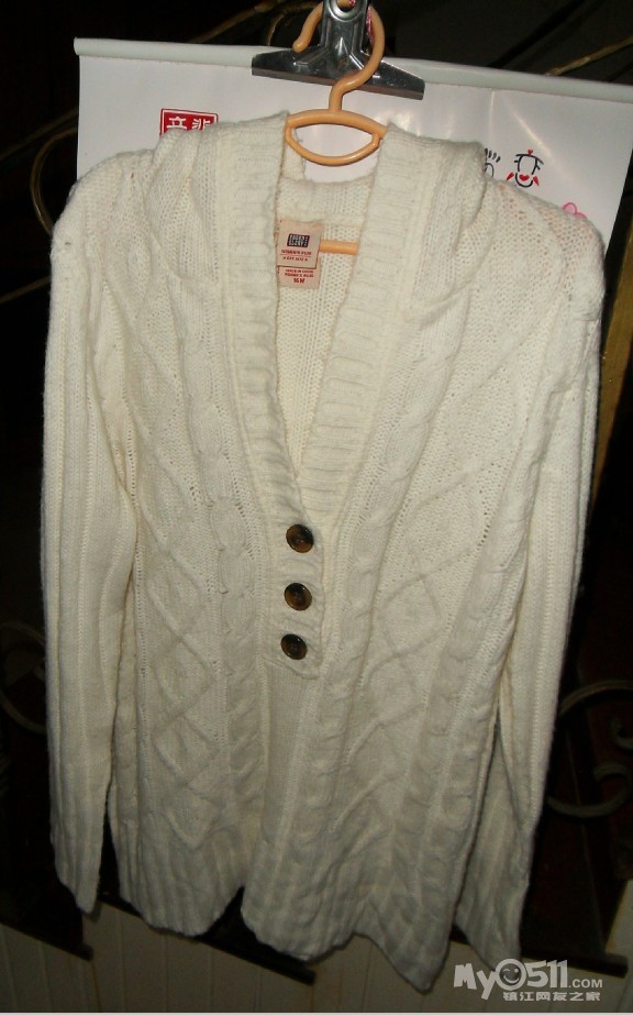 <em>白色</em>长款<em>带帽毛衣</em>适合165以上的mm - 闲置转