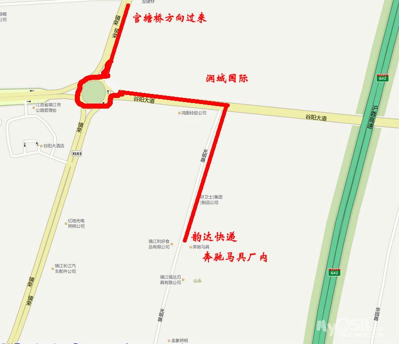 发个镇江韵达的简易地图 - 百姓话题 - 梦溪论坛