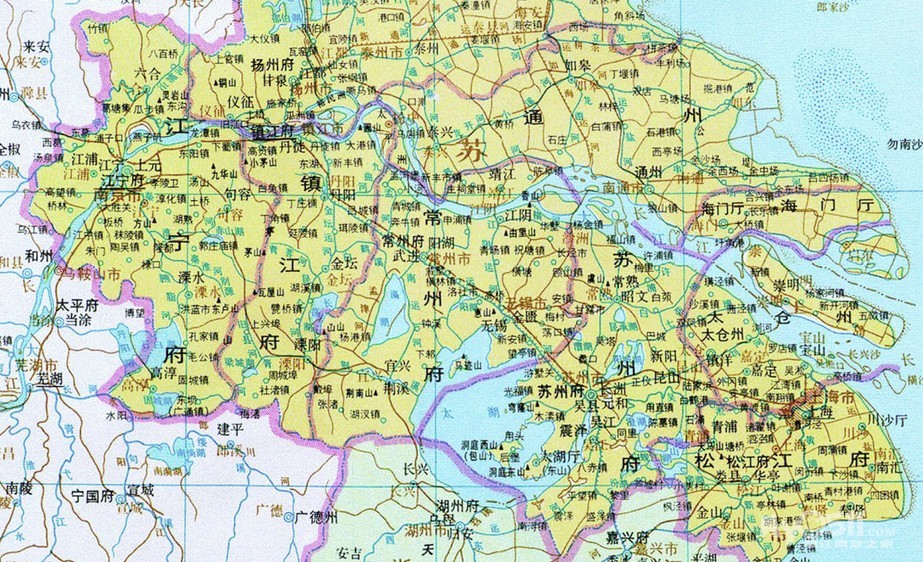 83年,镇江第一次被肢解前后对比图(另附宋及明清镇江(润州)府简要地图