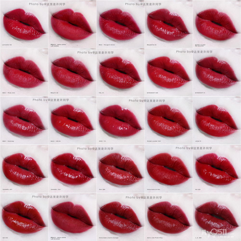 25支红色系唇膏唇釉合集 都是红色都是红色 逼死直男的试色大图