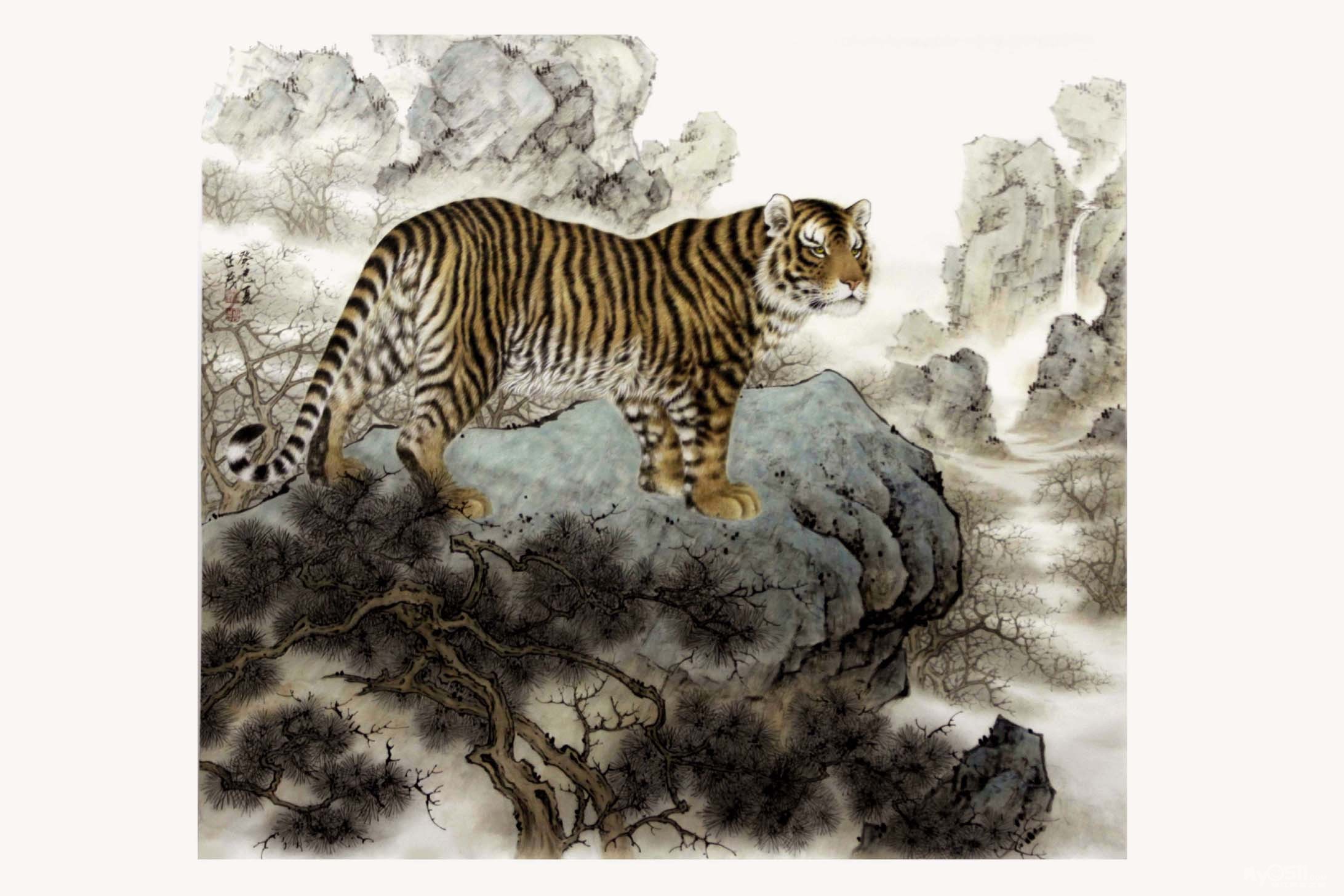 l老虎润色题款完成.