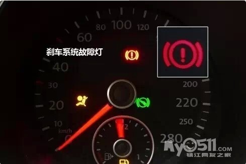 这里说的"红灯亮"当然不是说交通灯,小编指的是仪表盘上的两个红灯
