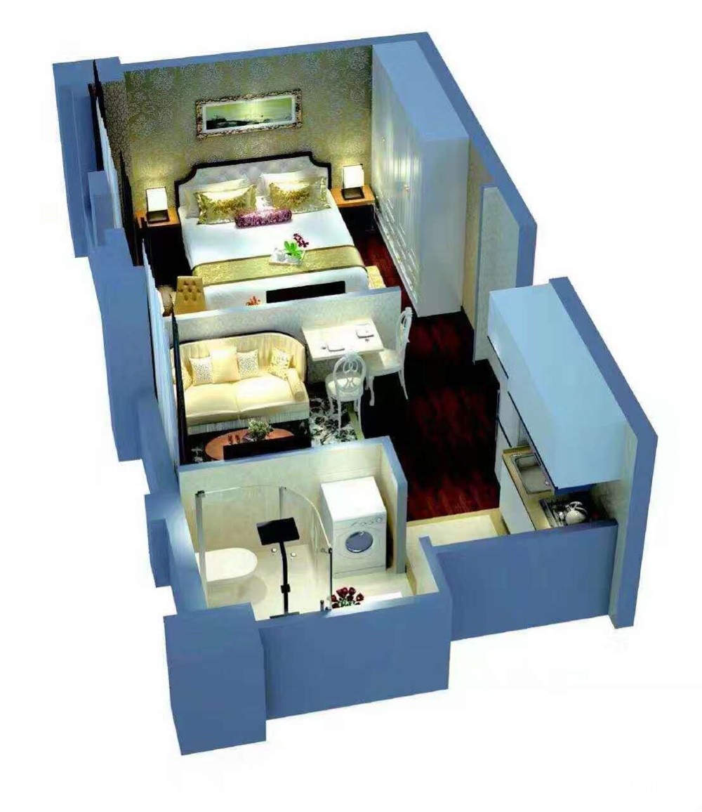 江苏大学对面50平一室一厅,租售