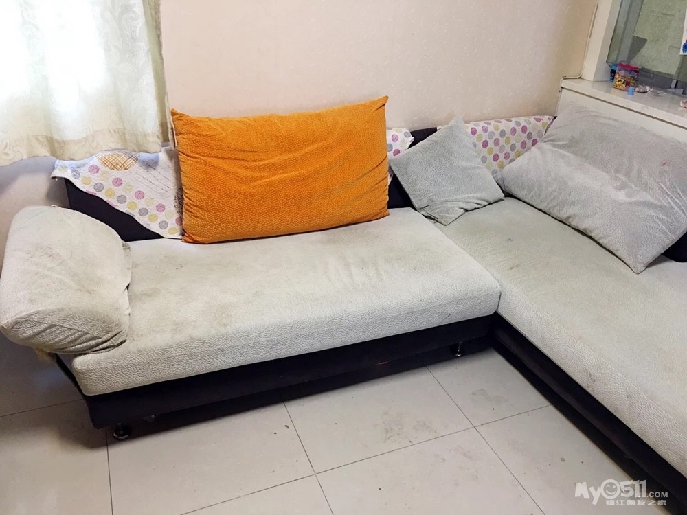 9成新布艺沙发带贵妃出租房用闲置旧沙发转让甩卖跟免费差不多哦