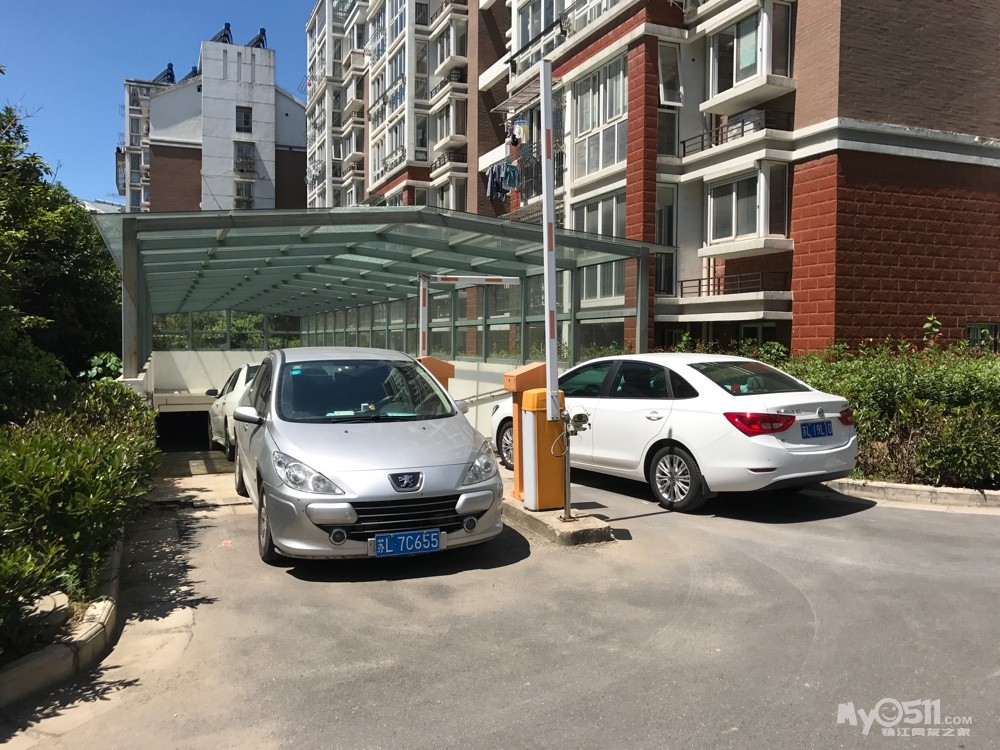 小区地下车库出口的三个极品车夫