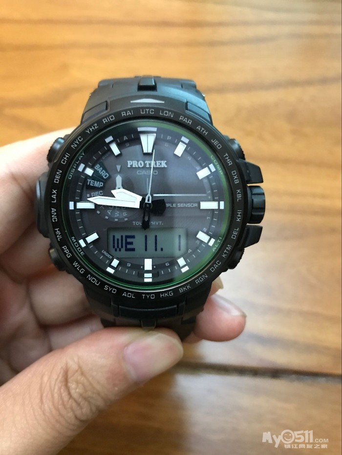 出卡西欧手表 登山系列prw-s6100y太阳能手表.