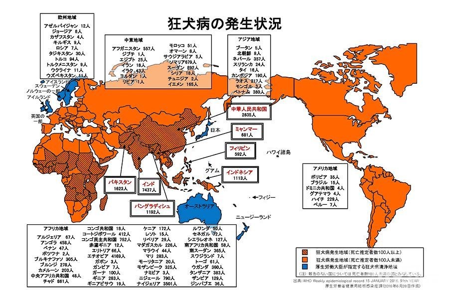 日本是一个几乎从不给人打狂犬病疫苗的国家