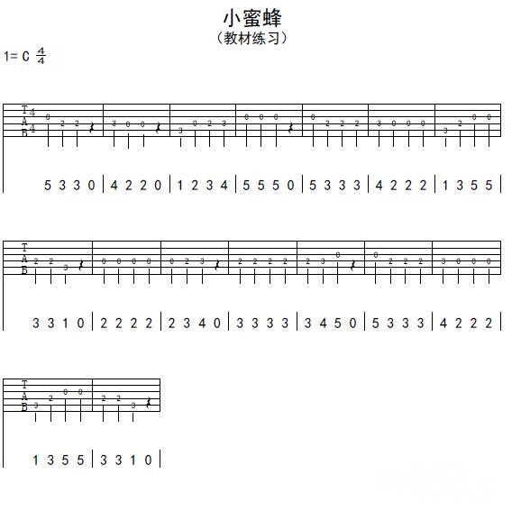 吉他初学者入门曲谱教学_吉他初学者曲谱