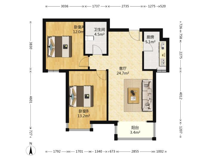 [二手房] 金山 v火车站附近檀香园南97平 全新精装修 设施全拎包住